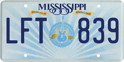 MS license plate LFT839