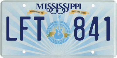 MS license plate LFT841