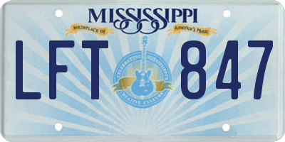 MS license plate LFT847