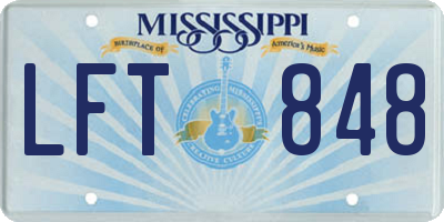 MS license plate LFT848