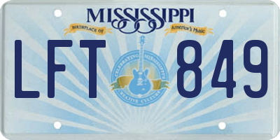 MS license plate LFT849