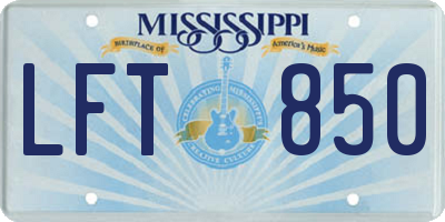 MS license plate LFT850