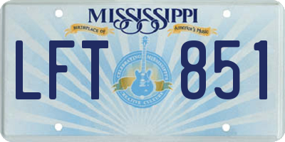 MS license plate LFT851