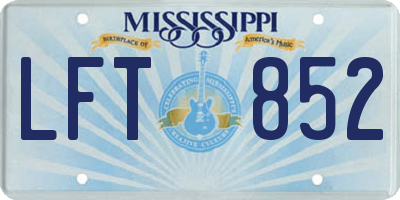 MS license plate LFT852