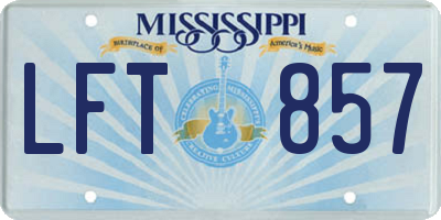 MS license plate LFT857