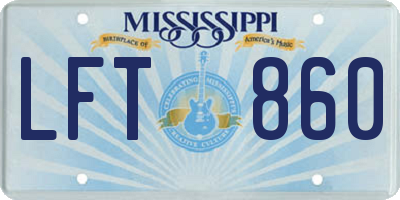 MS license plate LFT860