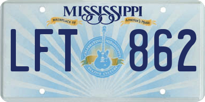 MS license plate LFT862
