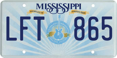 MS license plate LFT865