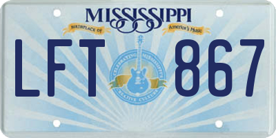 MS license plate LFT867