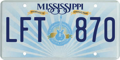 MS license plate LFT870