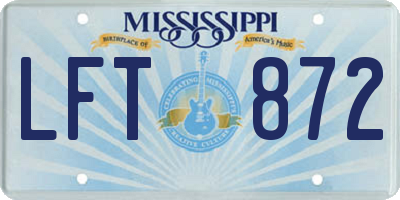 MS license plate LFT872