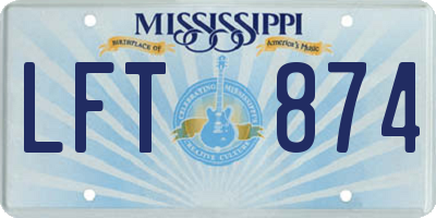MS license plate LFT874