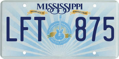 MS license plate LFT875