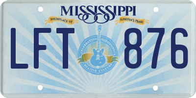 MS license plate LFT876