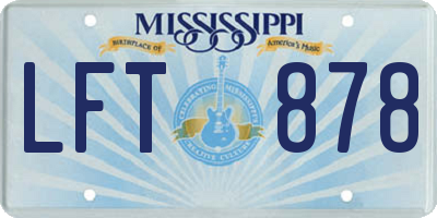 MS license plate LFT878