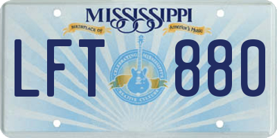 MS license plate LFT880