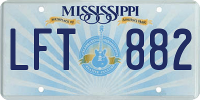 MS license plate LFT882