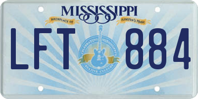 MS license plate LFT884
