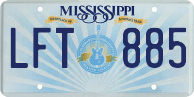 MS license plate LFT885