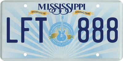 MS license plate LFT888