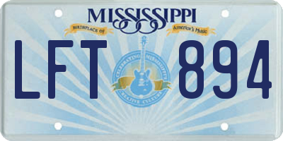 MS license plate LFT894