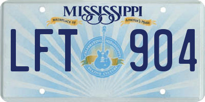 MS license plate LFT904