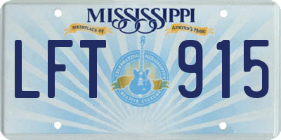 MS license plate LFT915