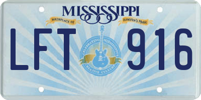 MS license plate LFT916