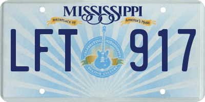 MS license plate LFT917