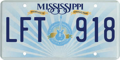 MS license plate LFT918