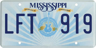 MS license plate LFT919