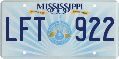 MS license plate LFT922