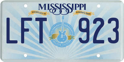 MS license plate LFT923