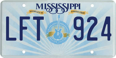 MS license plate LFT924