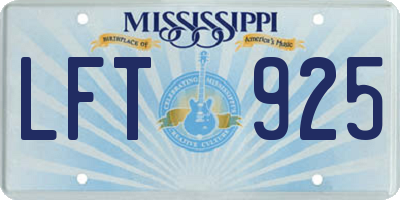 MS license plate LFT925