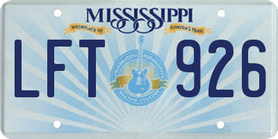 MS license plate LFT926