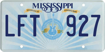 MS license plate LFT927