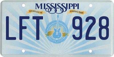 MS license plate LFT928