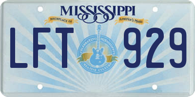 MS license plate LFT929