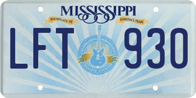 MS license plate LFT930