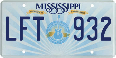 MS license plate LFT932