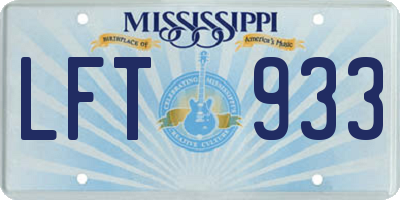 MS license plate LFT933