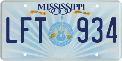 MS license plate LFT934