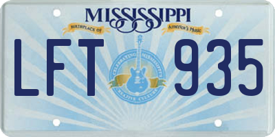 MS license plate LFT935