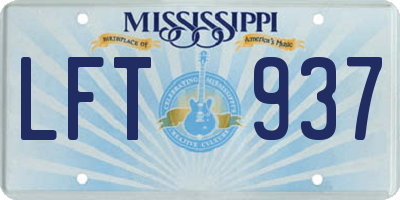 MS license plate LFT937