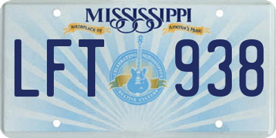MS license plate LFT938
