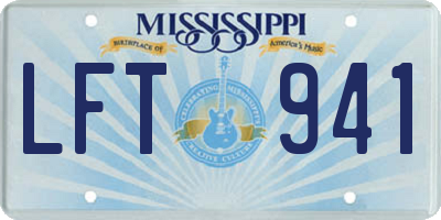 MS license plate LFT941