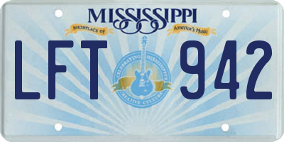 MS license plate LFT942