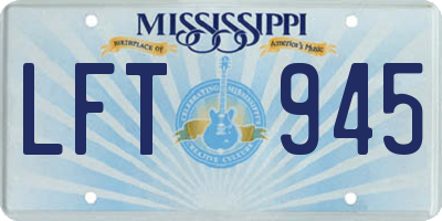 MS license plate LFT945