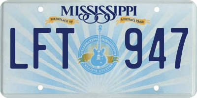 MS license plate LFT947